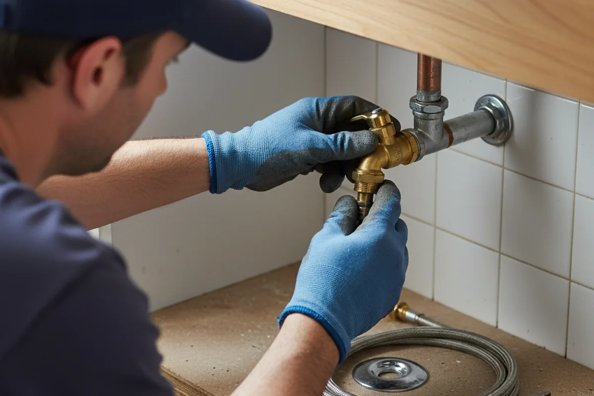 Shutoff valve and fitting work during Faucet and Fixture Repair in Blandon